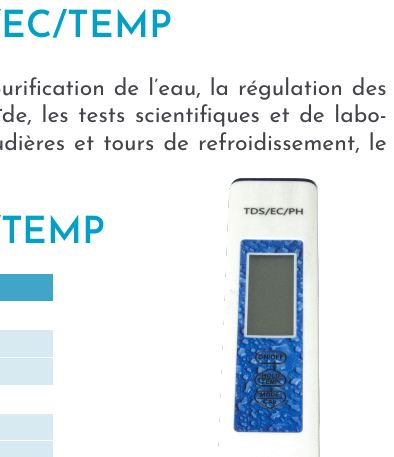 Testeur 4-en-1 MS-01 pH TDS EC Temp